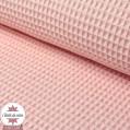 Tissu nid d'abeille rose blush (Oeko-Tex)