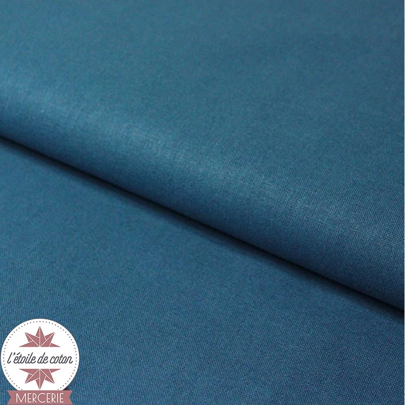 Tissu coton bleu minéral - Oeko-Tex