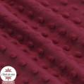 Tissu minky à pois rouge bordeaux - Oeko-Tex