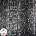 Simili cuir Croco Snake noir/argent - coupon 50 x 70 cm