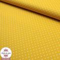 Tissu coton enduit Oeko-Tex - mini pois jaune