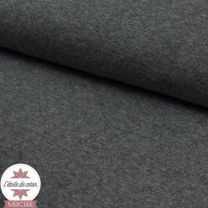 Jersey maille ajourée gris chiné