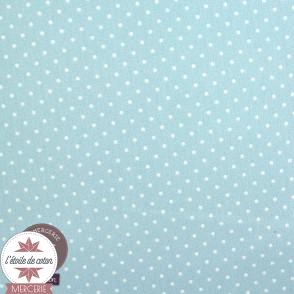 Tissu coton enduit - mini pois bleu ciel