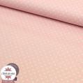 Tissu coton enduit - mini pois rose clair