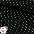 Tissu coton enduit - mini pois noir