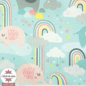 Flanelle Small and Mighty by 3 Wishes - Rainbow