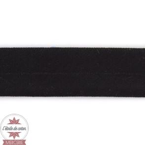 Biais jersey coton noir 20 mm
