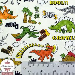Tissu oxford Kokka - dinosaure vintage