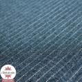 Tissu coton chambray - bleu jean chiné rayé rose lurex