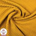 Tissu  Jacquard coton/polyester mini vagues - moutarde - Oeko-Tex