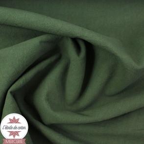Tissu coton lavé - vert kaki