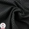 Tissu jersey Milano réversible pois/rayures - noir