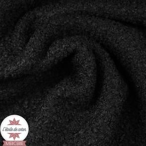 Tissu lainage bouclettes - noir
