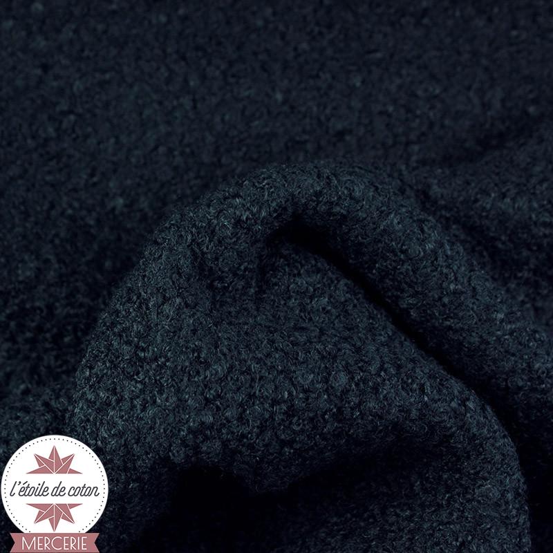 Tissu lainage bouclettes - noir