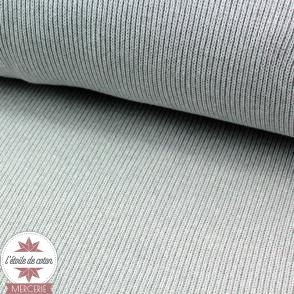 Tissu maille tricot en coton recyclé - gris perle