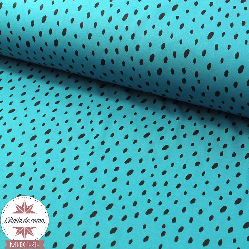 Tissu déperlant/Softshell "Layer Dots" bleu by Poppy