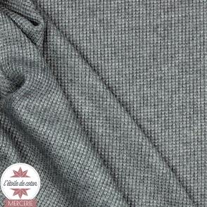 Tissu maille tricot - gris, lurex argent