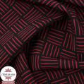 Tissu polyester élasthanne motifs graphiques - noir/rouge
