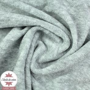 Tissu jersey éponge gris chiné - Oeko-Tex