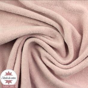 Tissu jersey éponge rose pétale - Oeko-Tex