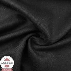 Tissu lainage chevron noir