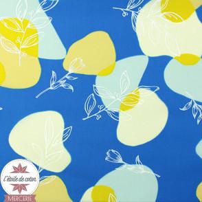 Tissu oxford Kokka en nylon imperméable - Color Art & Flower bleu