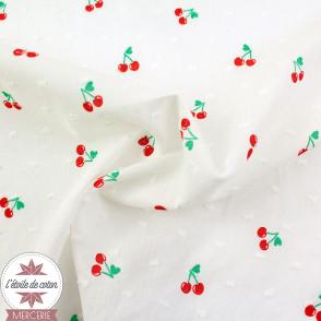 Plumetis Cherry by Poppy - blanc