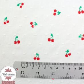Plumetis Cherry by Poppy - blanc