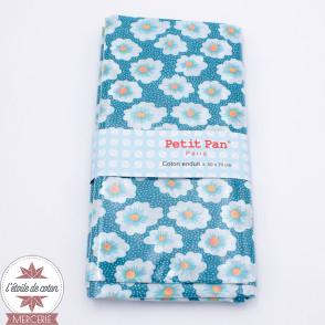 Coton enduit Petit Pan - Osami turquoise - coupon de 50 x 70 cm