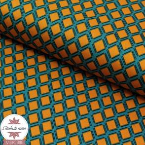 Satin de coton Squares by Pénélope® - orange