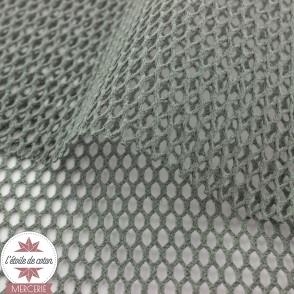 COUPON 50 X 85 - Tissu filet coton biologique - gris