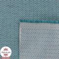 Tissu toile polycoton - Chevrons bleu/écru