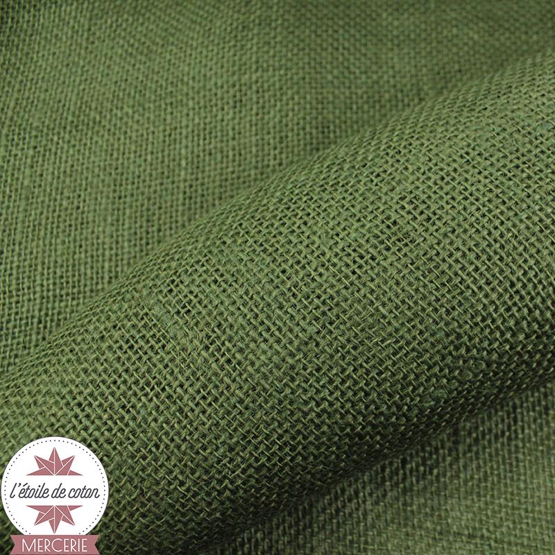 Tissu toile de jute vert kaki - La Mercerie de l'Étoile de Coton