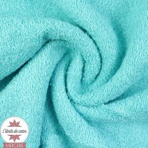 Tissu éponge de coton - bleu turquoise