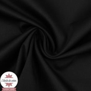 Tissu gabardine de coton satin stretch - noir (Oeko-Tex)