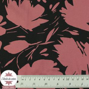 Tissu crêpe de viscose LENZING ECOVERO ™ - Floral Shade bois de rose (Oeko-Tex)