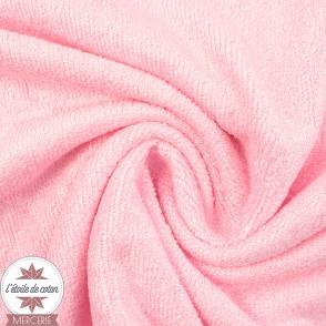 Tissu éponge de bambou rose - Oeko-Tex