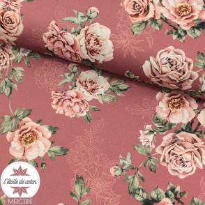 Tissu toile de coton canvas - Roses by Poppy - impression digitale