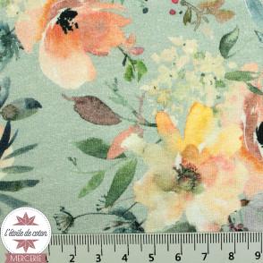 Sweat / French Terry Digital Watercolour Flowers by Poppy - Oeko-Tex
