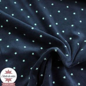 Tissu velours nicky Stars by Poppy - bleu marine - Oeko-Tex