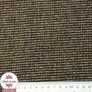 Tissu lainage lignes et petits traits brun/orange - 100% laine