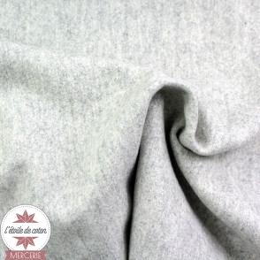 Tissu caban drap de laine gris chiné - 80% laine