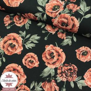 Tissu toile de coton canvas - Poppies by Poppy - impression digitale