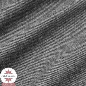 Tissu lainage polyester à fines rayures - gris anthracite