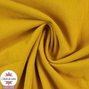 Tissu coton lavé - jaune soleil