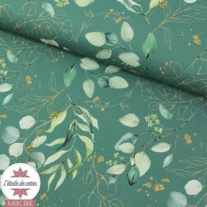 Tissu toile de coton canvas - Eucalyptus Leaves by Poppy - impression digitale