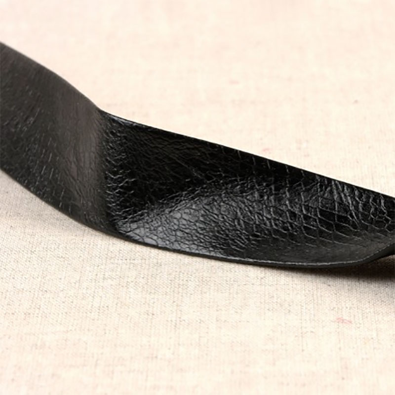 Biais simili cuir lézardé noir - 27 mm
