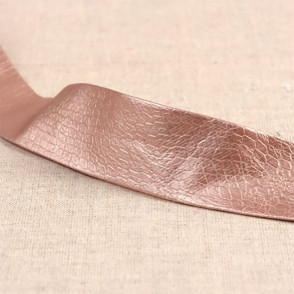 Biais simili cuir lézardé rose cuivre - 27 mm