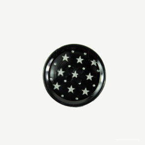 Bouton à étoiles noir et argent de 20 mm de diamètre