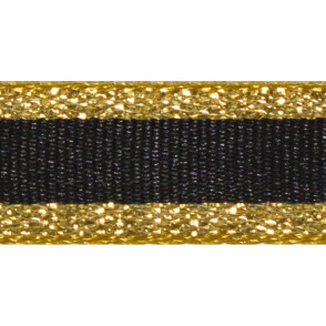 Ruban Winter Stripe 10 mm - noir et or